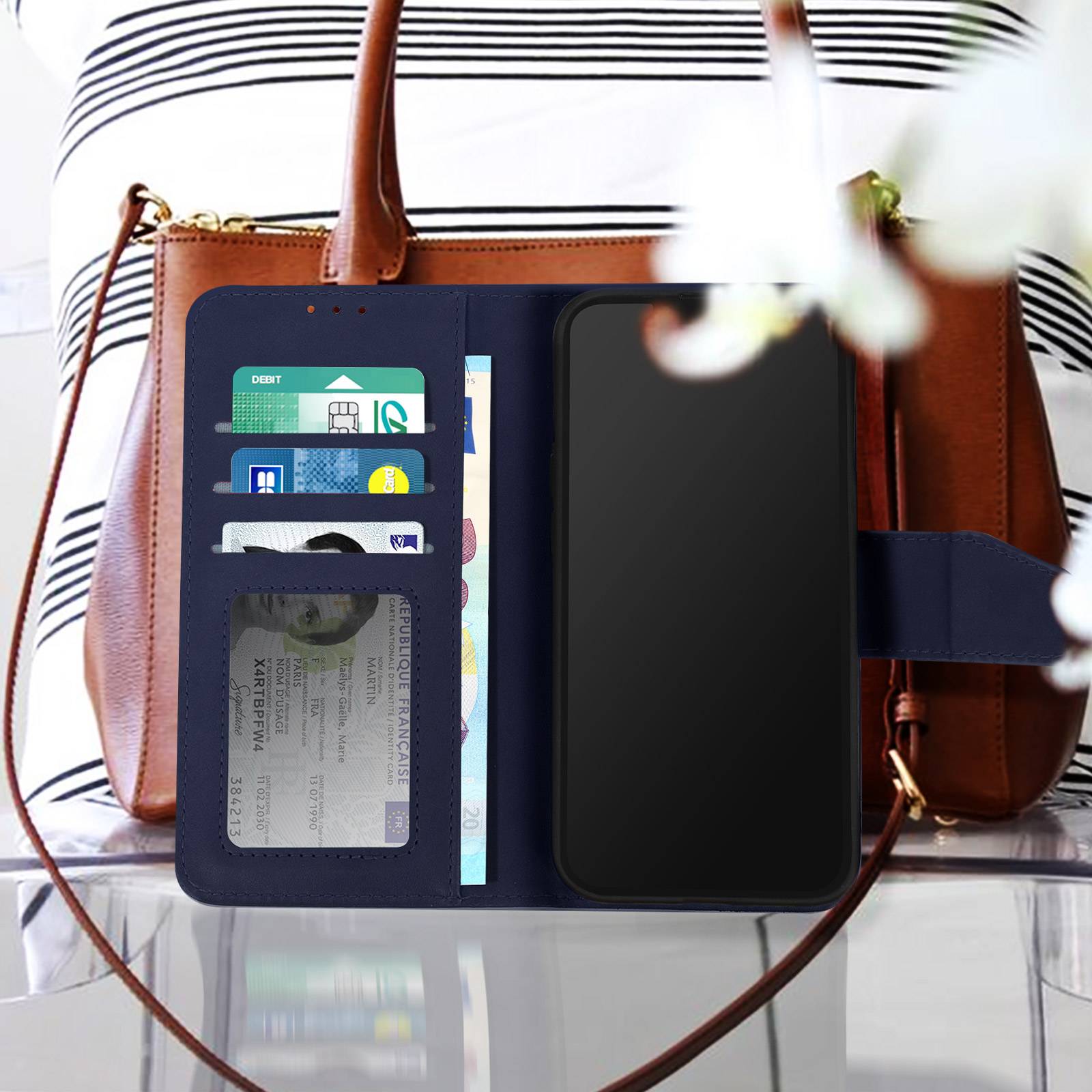 Étui Portefeuille pour iPhone 13 Pro Max en Cuir Premium avec Fonction Stand-4