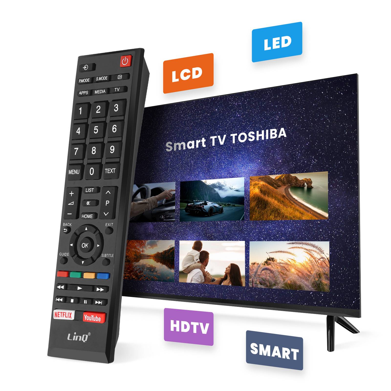 Télécommande Universelle pour Téléviseur Toshiba avec Portée 8m-2