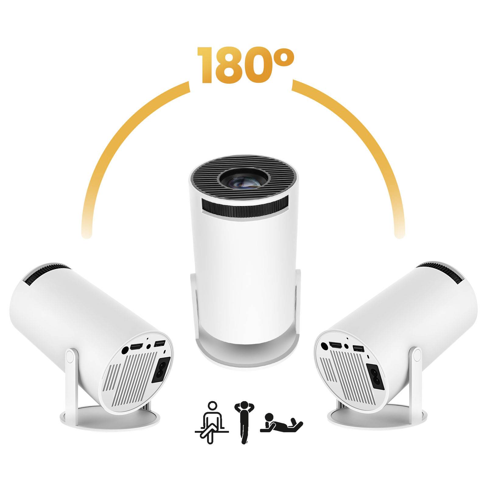Vidéoprojecteur Android 11 avec WiFi et Bluetooth Home Cinema Orientable 180°-3