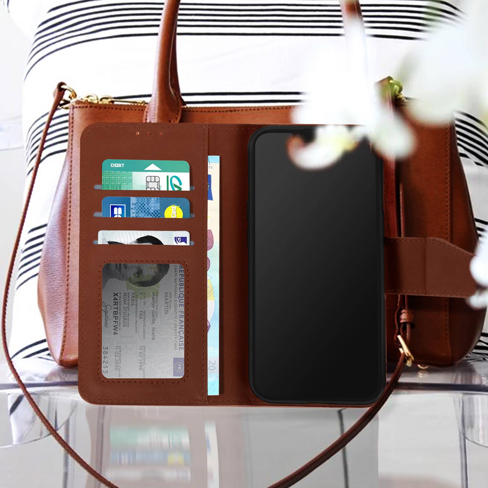 Étui Portefeuille pour iPhone 13 Pro Max en Cuir Premium avec Fonction Stand-4
