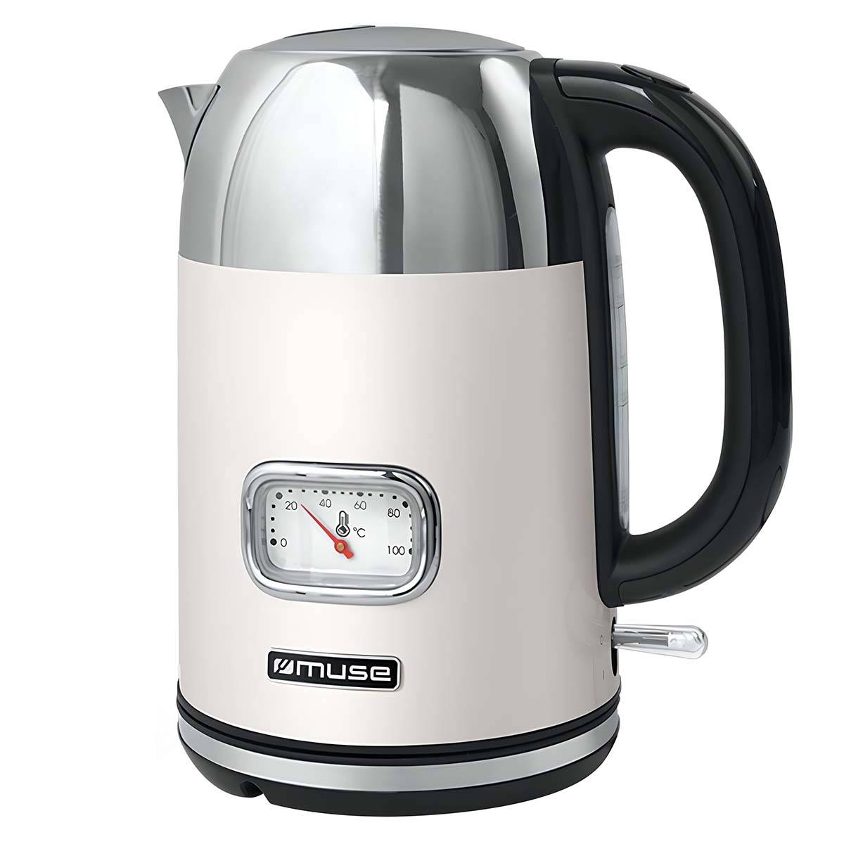 Bouilloire Électrique 1.7L 2200W en Acier Inoxydable avec Thermomètre-0