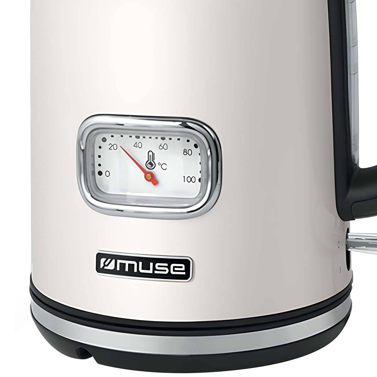 Bouilloire Électrique 1.7L 2200W en Acier Inoxydable avec Thermomètre-2