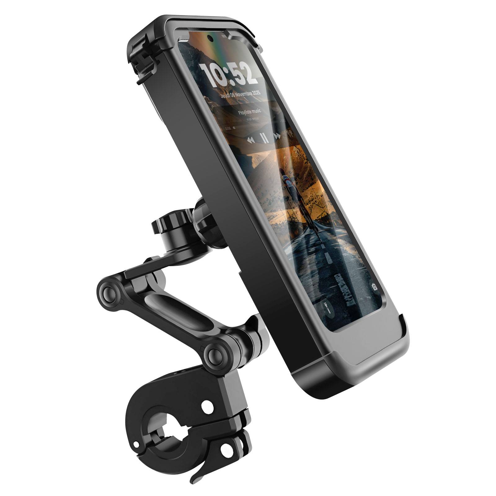 Support Vélo / Moto Téléphone avec Coque Intégrale Étanche et Tactile-0