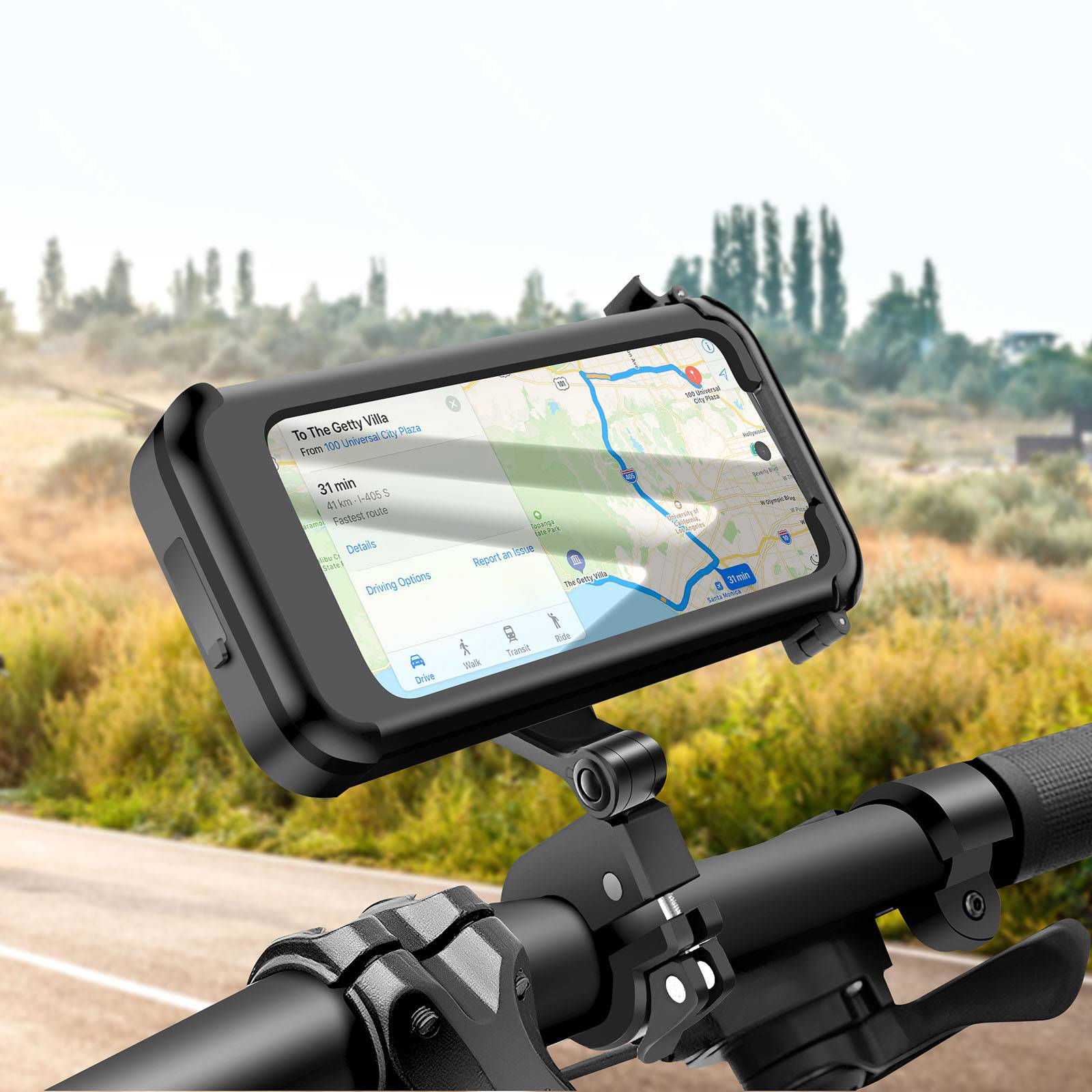 Support Vélo / Moto Téléphone avec Coque Intégrale Étanche et Tactile-2