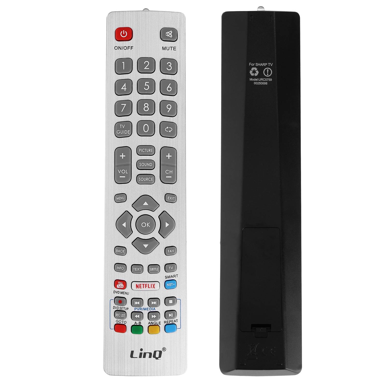 Télécommande Universelle pour Téléviseur Sharp Touches Complètes Portée 8m-1