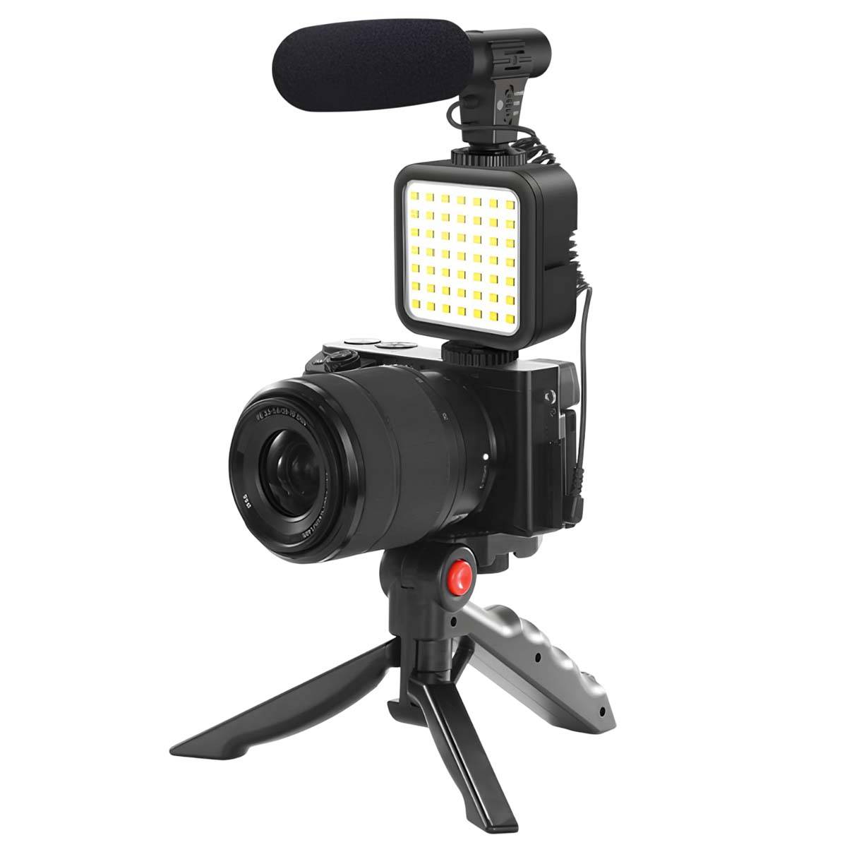 Kit Vlogging Complet avec Trépied / Micro / Projecteur LED Portable-0
