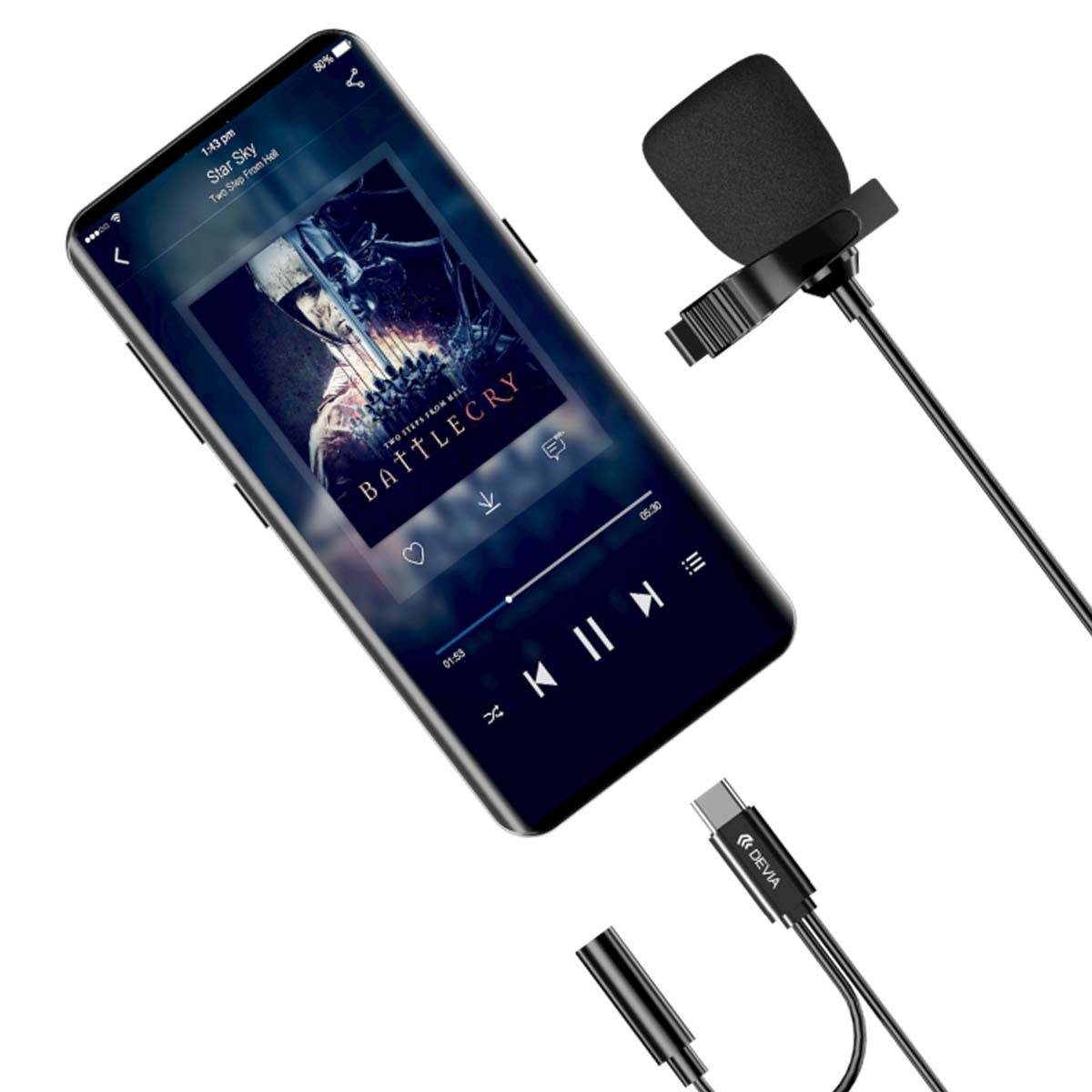 Micro-cravate Filaire USB-C Enregistrement HD avec Pince de Fixation et Câble-1