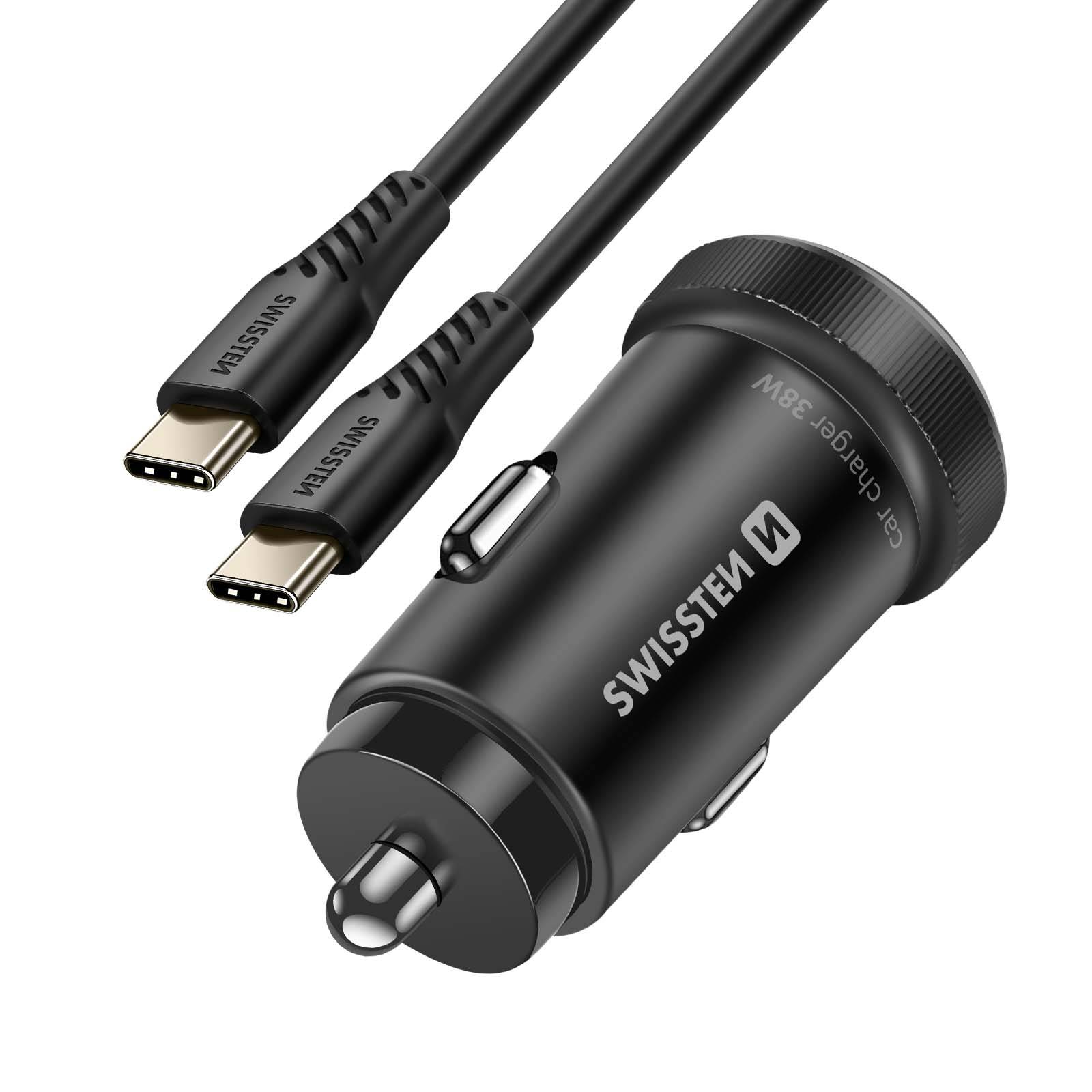 Chargeur Voiture USB-C 20W / USB-A QC 3.0 18W avec Câble USB-C 60W-1