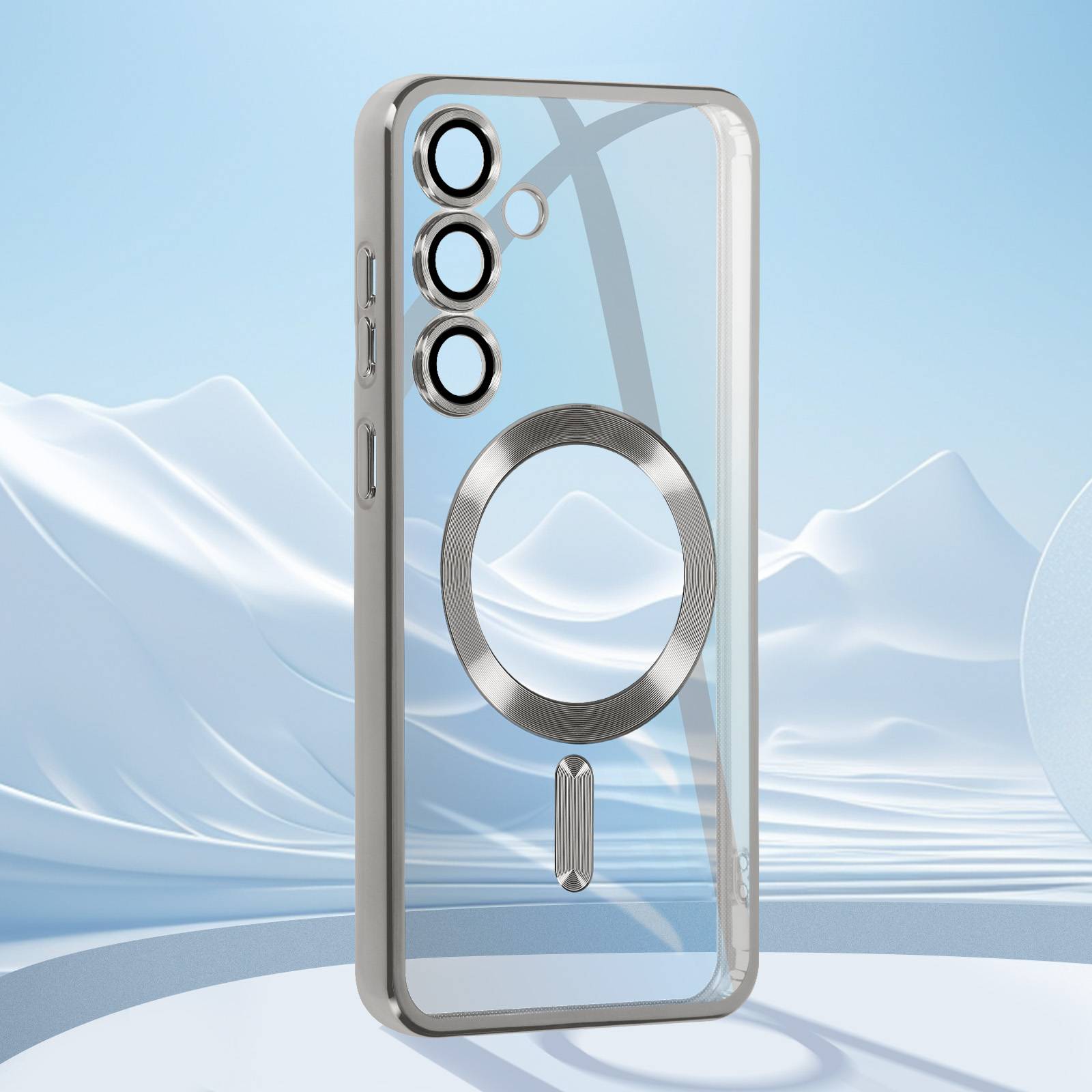 Coque MagSafe pour Samsung S24 en Silicone Contour Chromé-4
