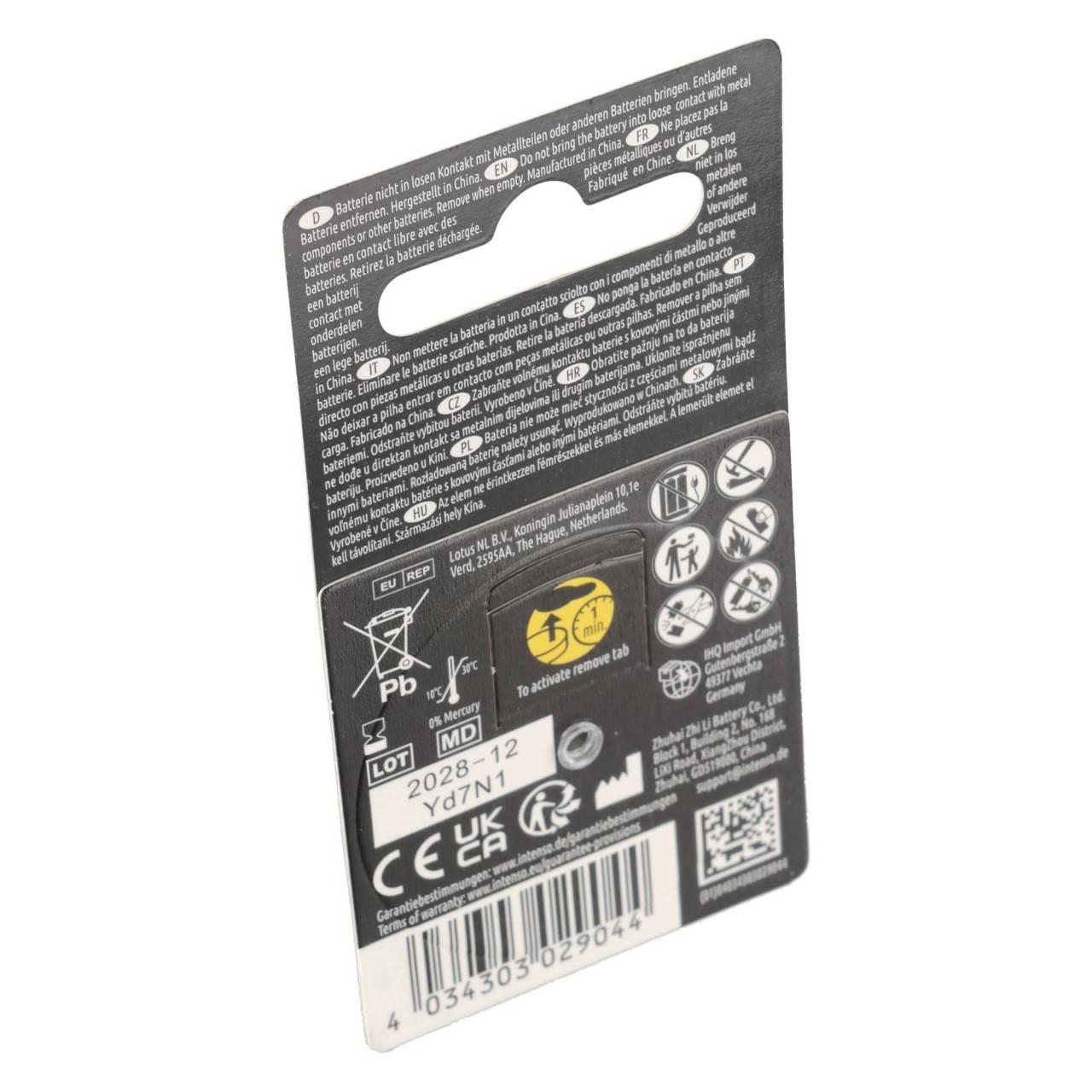 Pile pour appareil auditif Intenso « Energy Ultra » – A675 / PR44, 1,45 volts (paquet de 6)-4