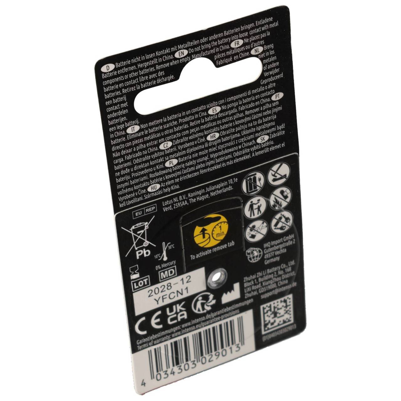 Pile pour appareil auditif Intenso « Energy Ultra » – A312 / PR41, 1,45 volts (paquet de 6)-4