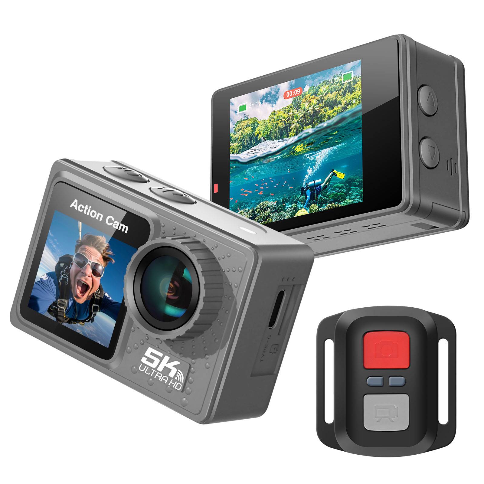 Caméra Sport Ultra HD 5K GoPro 24MP Étanche jusqu'à 30m avec Double Écran-1