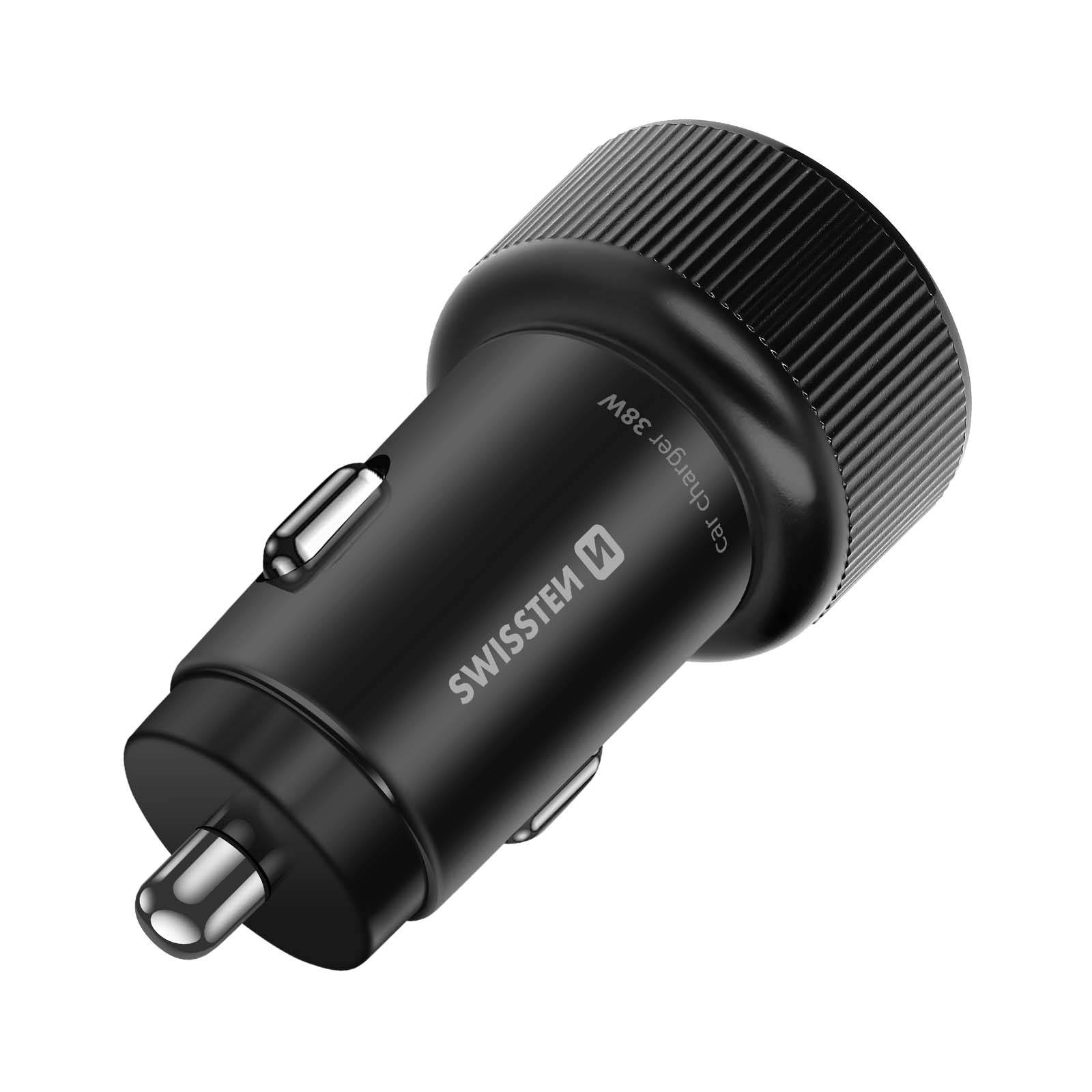 Chargeur Voiture Fast Charging 38W USB-C Power Delivery et USB 3.0-1