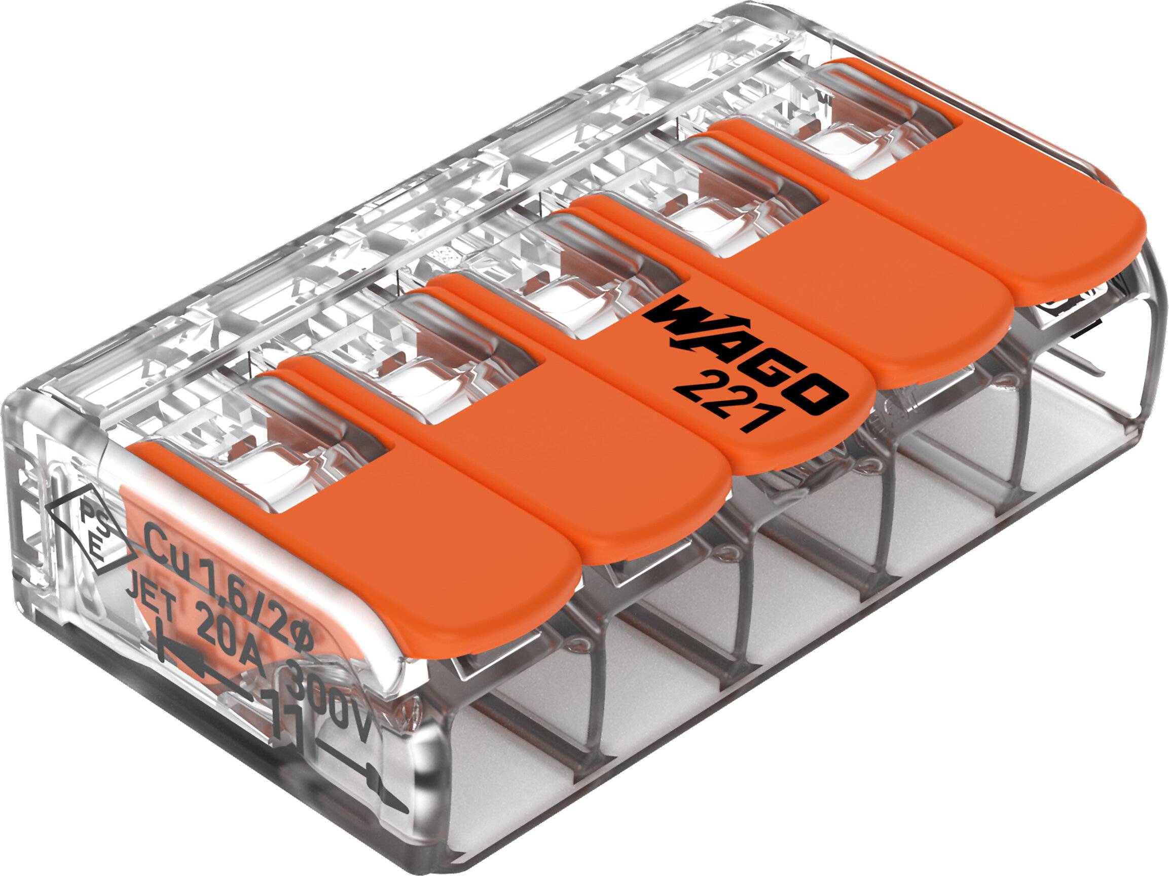 Bornes de raccordement COMPACT 4mm² transparent - WAGO - 221-415 BT25-3