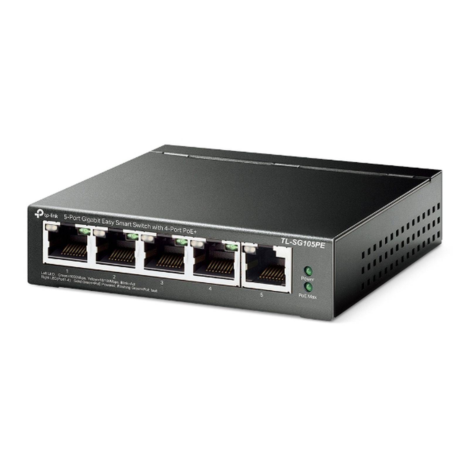 TP-Link TL-SG105PE, Géré, L2, Gigabit Ethernet (10/100/1000), Connexion Ethernet, supportant l'alimentation via ce port-1