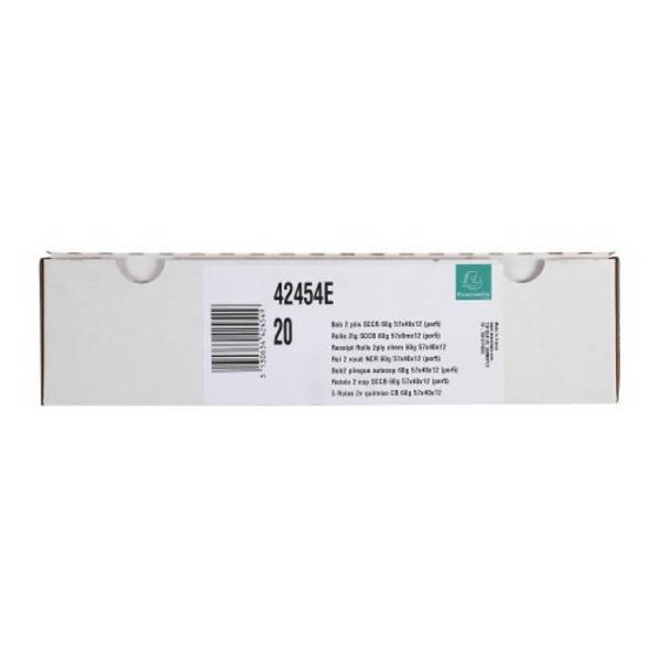 Bobines Terminaux bancaires Exacompta 42454E - l 57 mm x L 8 m, Ø 40 mm - 2 pli(s) - paquet de 20