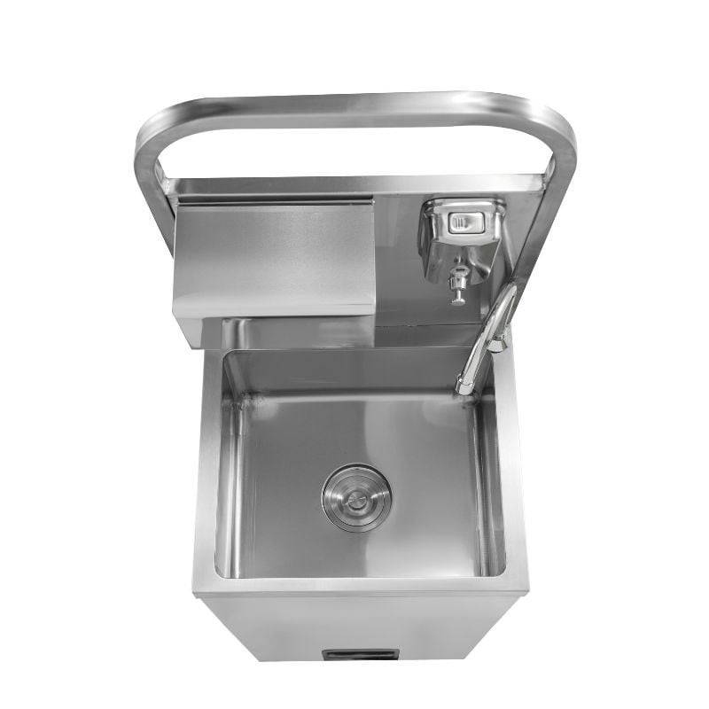 Lave-Mains Commande au Pied avec Savon et Distributeur de papier-4
