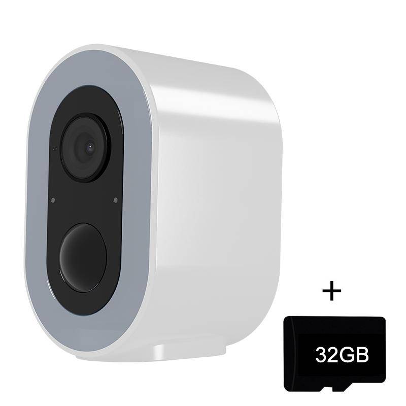 Camera De Surveillance HD Etanche Avec Vision Nocturne Et Batterie Longue Durée - Blanc - Yonis-0