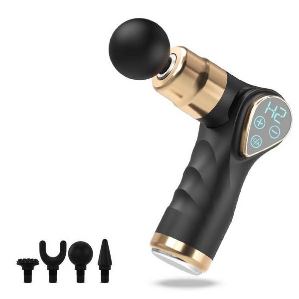 Pistolet De Massage Mini Écran LCD 20 Vitesses Portable Puissant Et Léger 018 Noir YONIS