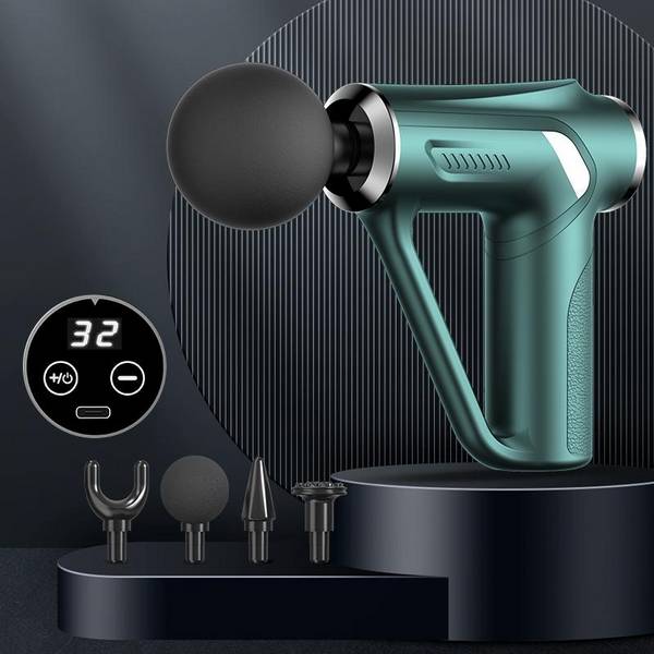 Pistolet De Massage Électrique LCD Puissant Avec Accessoires Offre Spéciale Vert YONIS