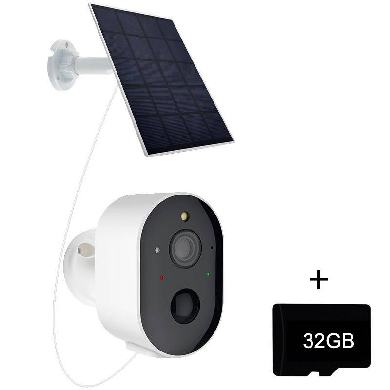 Camera De Surveillance Solaire HD 3MP Etanche Avec Vision Nocturne Et Intercom - Noir - Yonis-0