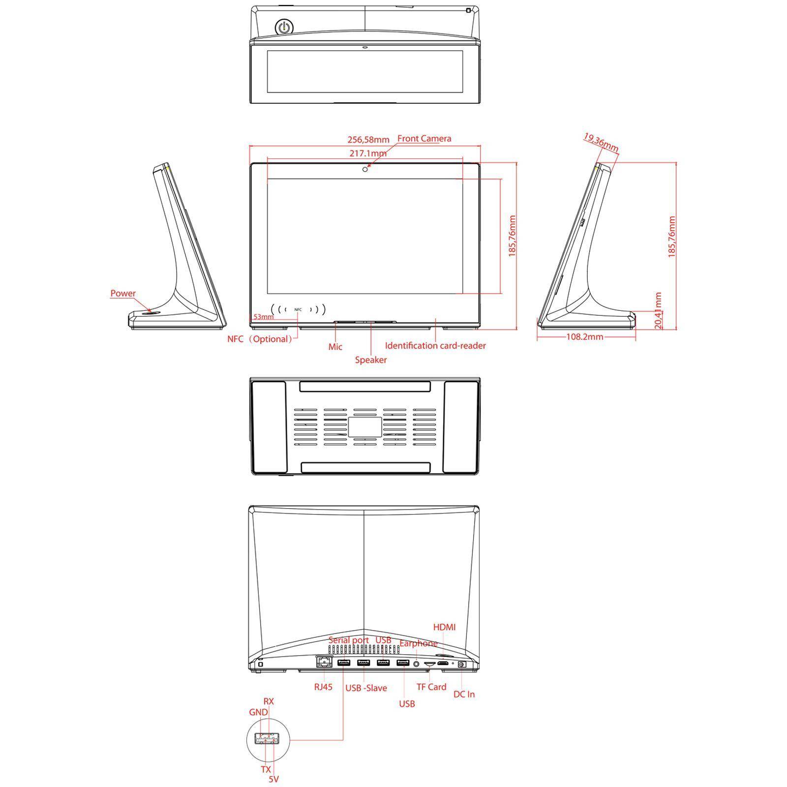 Cadre Photo Numérique Connecté Écran 10.1 Pouces Android WiFi Bluetooth HDMI Blanc YONIS-1