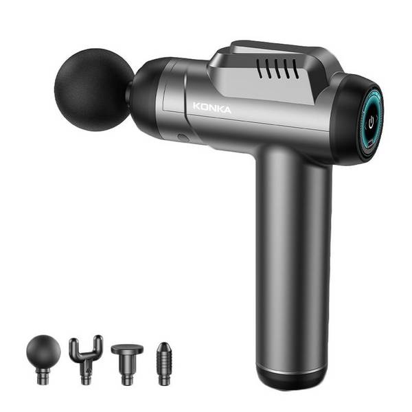 Pistolet De Massage Intelligent 6 Vitesses Pour Relaxation Musculaire Efficace Gris YONIS
