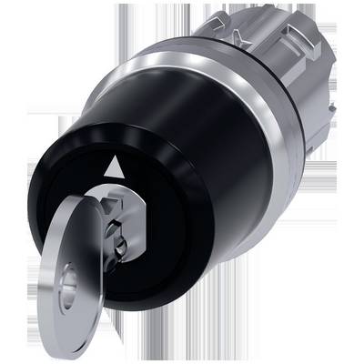 Siemens 3SU10505JL010AA0 3SU1050-5JL01-0AA0 Commutateur à clé collerette métal, finition brillante clé argent 2 x 45 ° 1-0