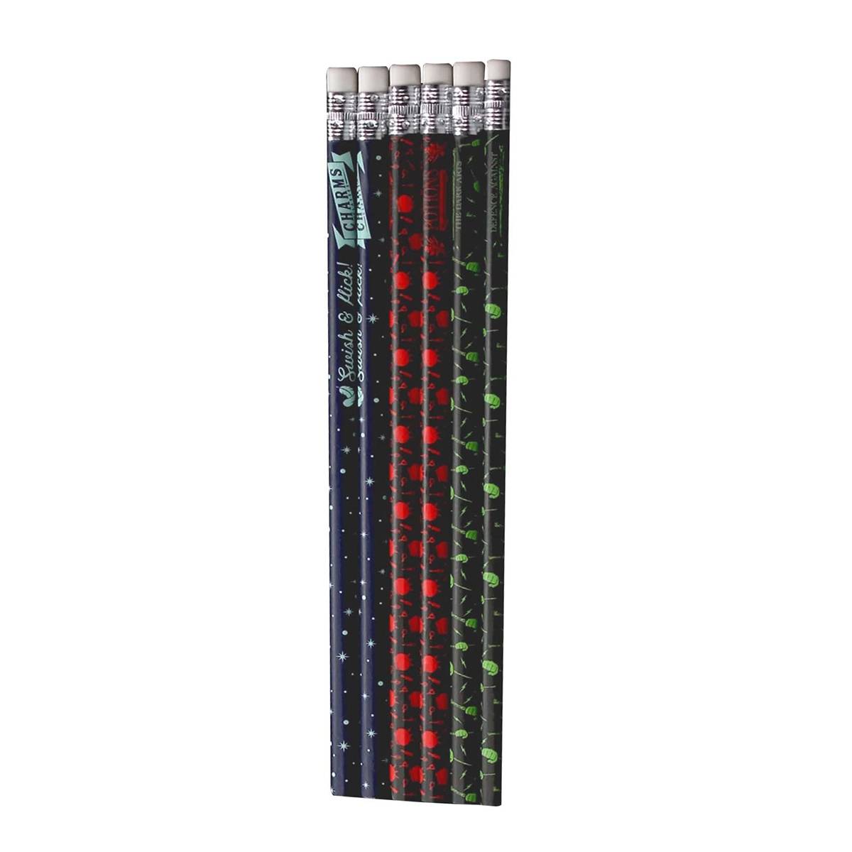 Set 6 Crayons avec Gomme Motifs Sortilèges Potions Défense-0