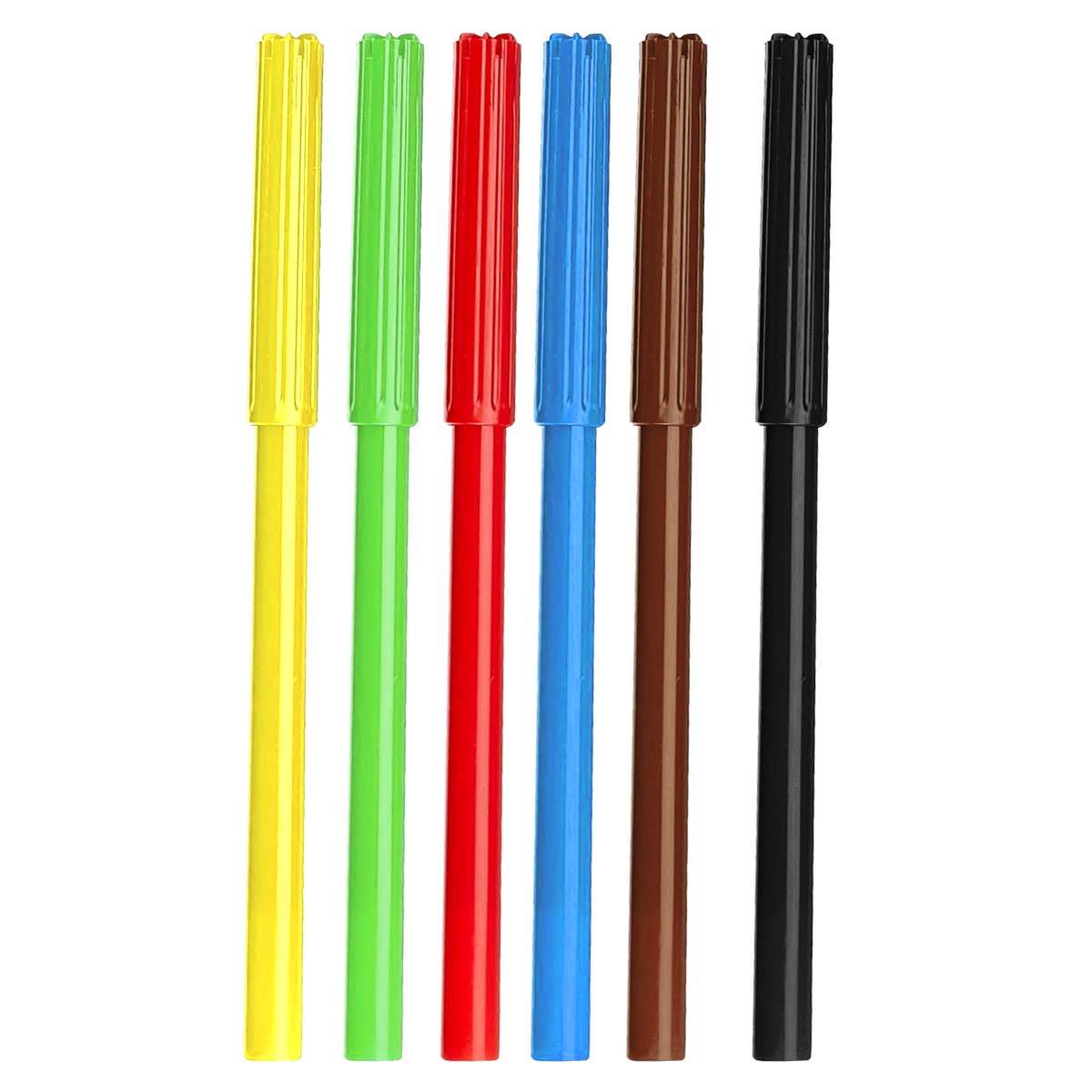 Stylos Marqueurs 6 Couleurs pour Dessin et Coloriage Pointe Fine 2mm-1