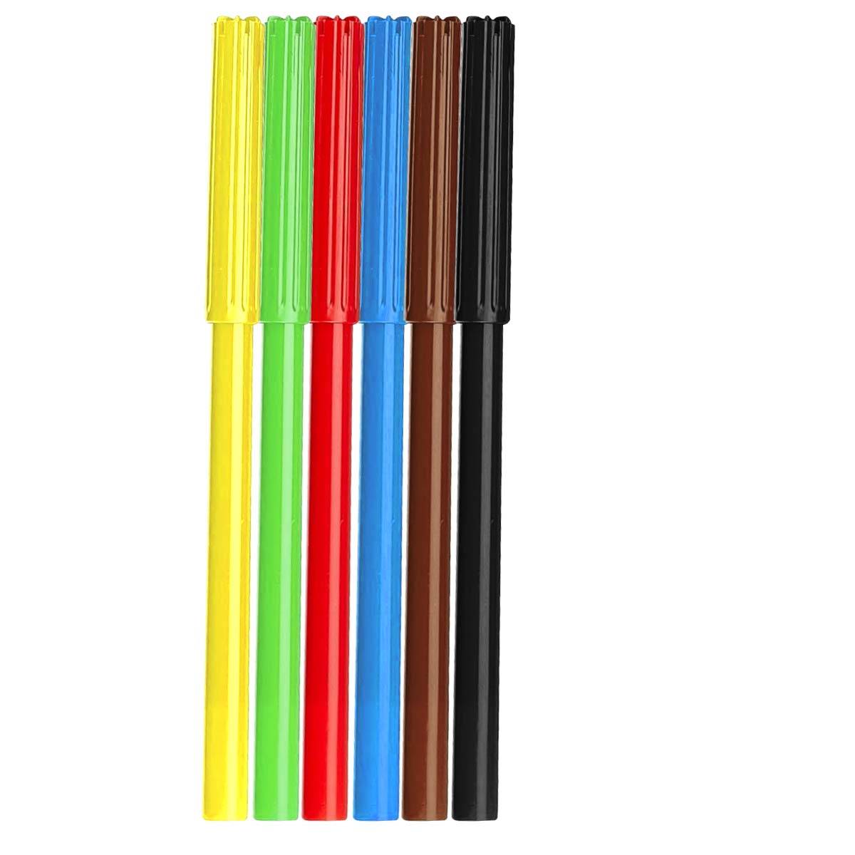 Stylos Marqueurs 6 Couleurs pour Dessin et Coloriage Pointe Fine 2mm-0