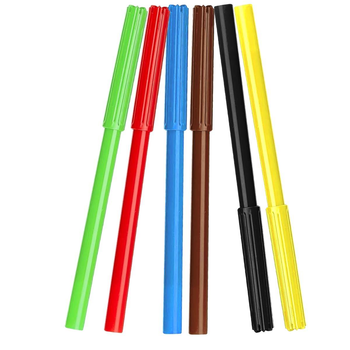 Stylos Marqueurs 6 Couleurs pour Dessin et Coloriage Pointe Fine 2mm-3
