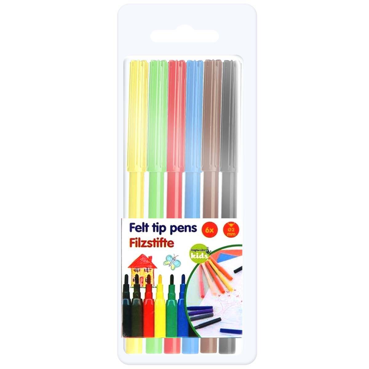 Stylos Marqueurs 6 Couleurs pour Dessin et Coloriage Pointe Fine 2mm-4