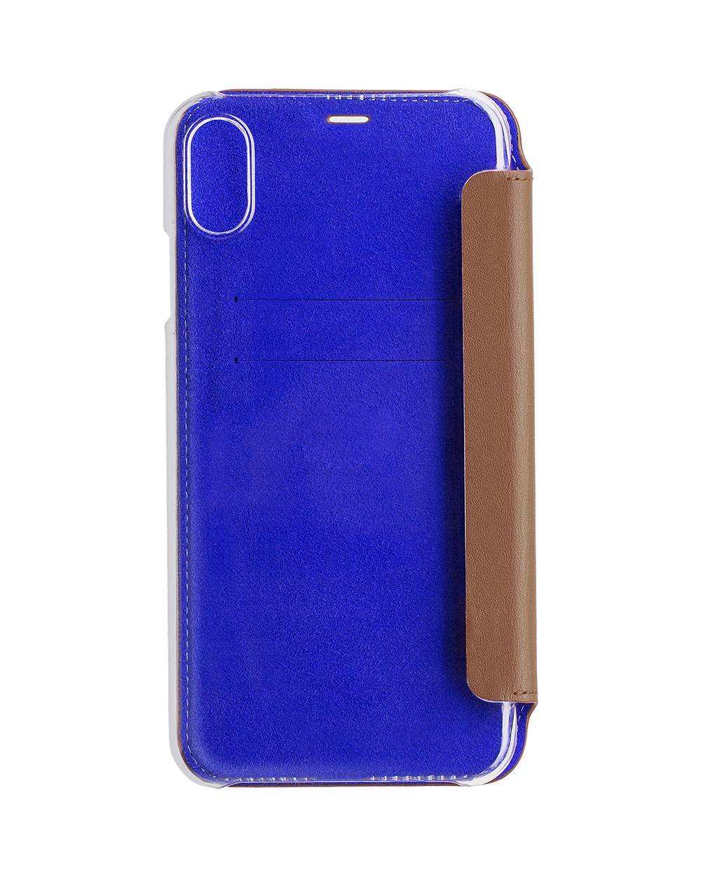 Étui pour iPhone XR Folio Premium en Cuir avec Dos en Cristal et Porte-Cartes-1