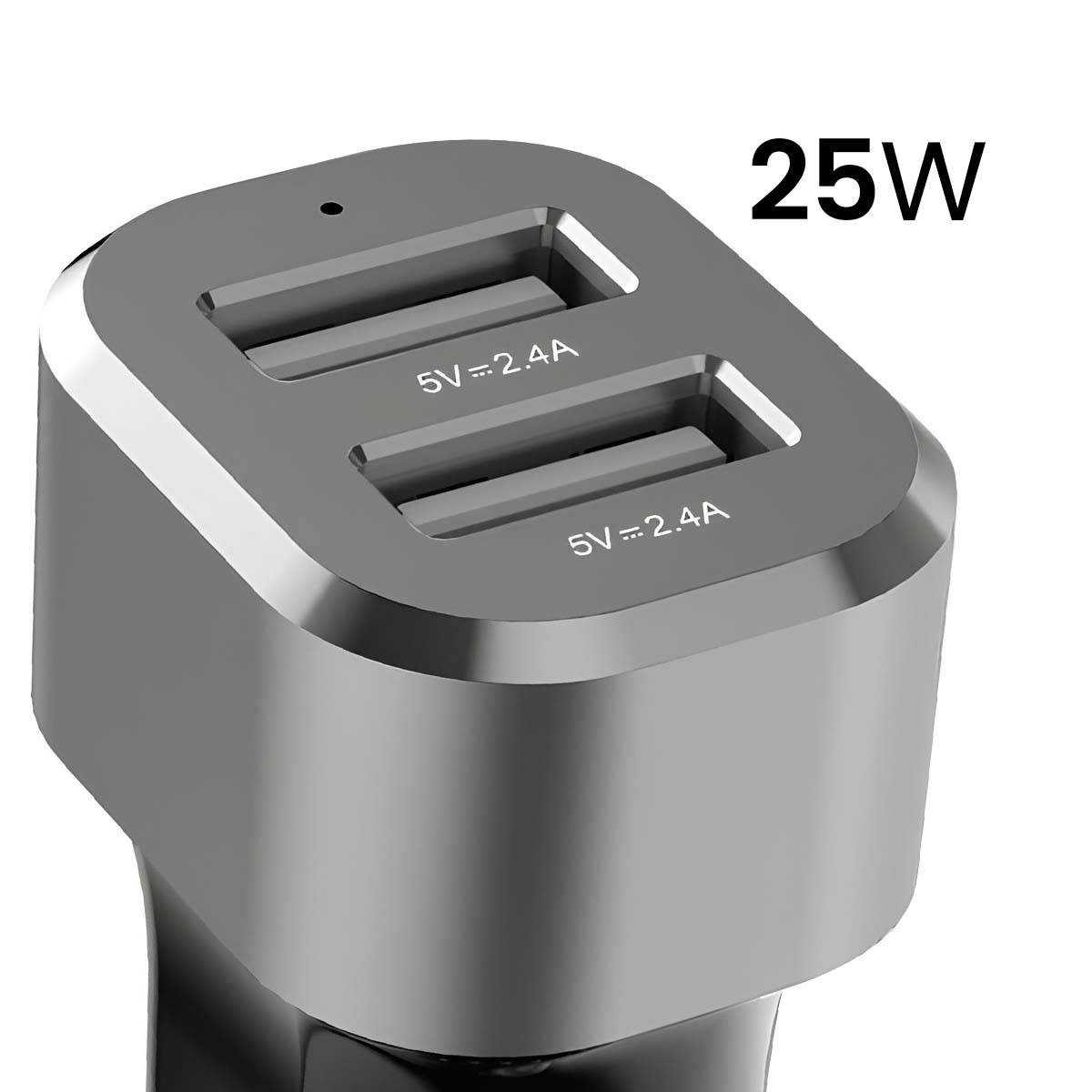 Chargeur Voiture Double USB 2.4A 24W Charge Rapide et Securisé-3
