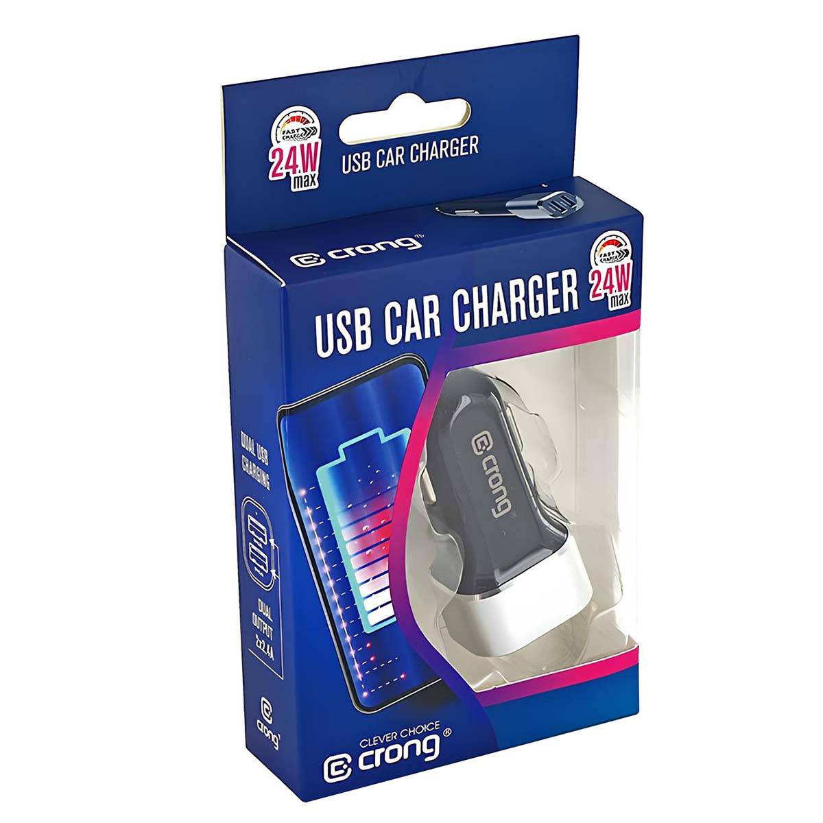 Chargeur Voiture Double USB 2.4A 24W Charge Rapide et Securisé-4