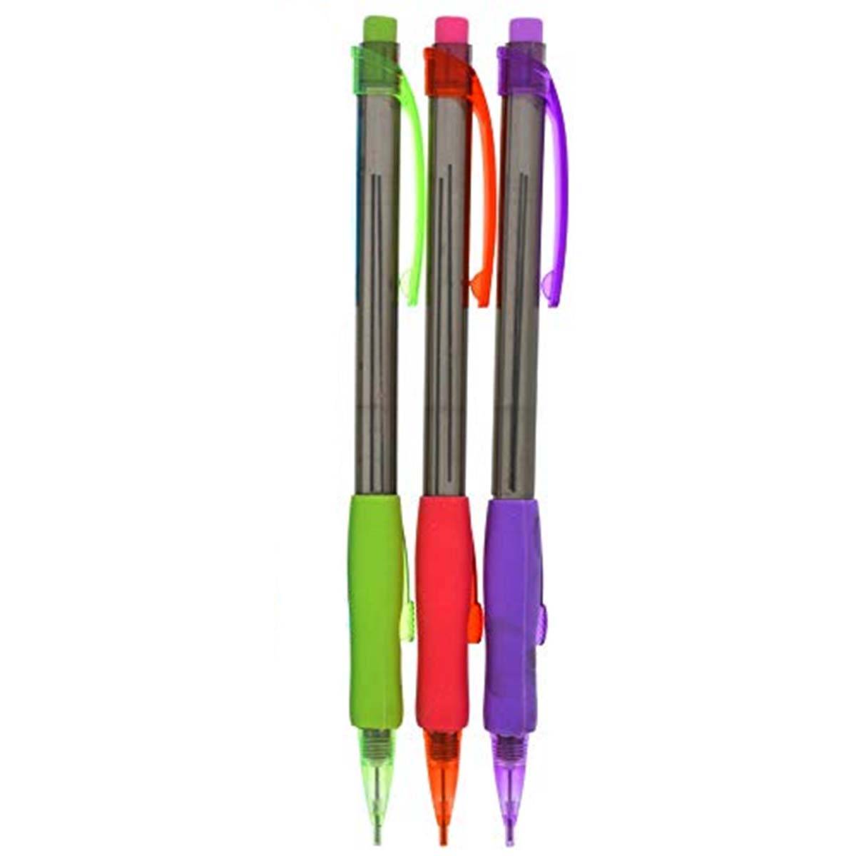 Lot de 3 Porte-mines 0,7mm avec Gommes et Recharges HB pour Dessin Précis-1