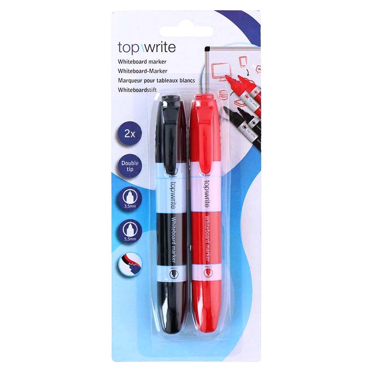 Lot de 2 Marqueurs Double Pointe pour Tableau Effaçable à Sec-4