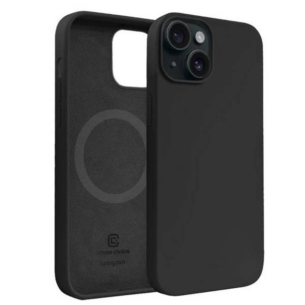 Coque MagSafe en Silicone pour iPhone 15 Plus avec Anneau Magnétique