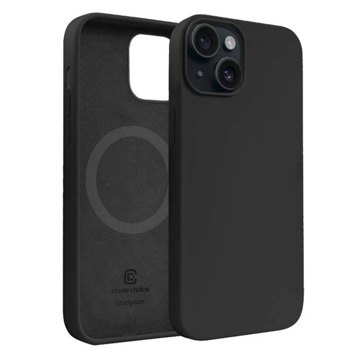 Coque MagSafe en Silicone pour iPhone 15 Plus avec Anneau Magnétique-0