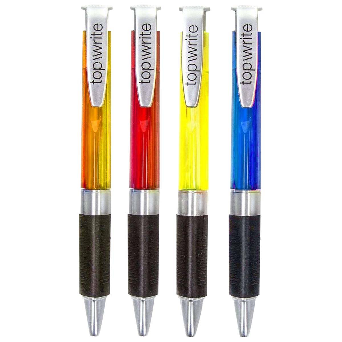Lot de 4 Stylos à Bille avec Grip Confort en Caoutchouc-1