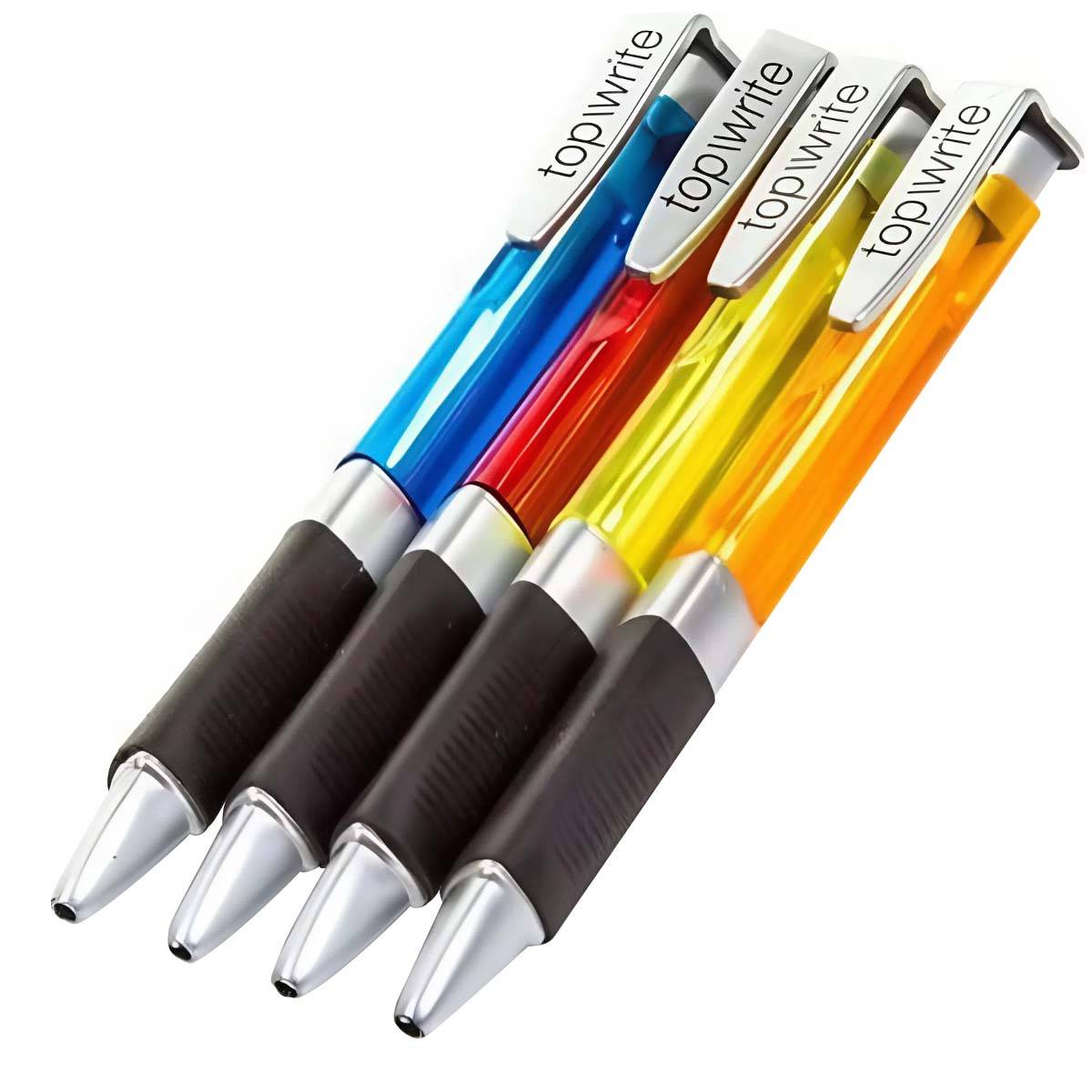 Lot de 4 Stylos à Bille avec Grip Confort en Caoutchouc-0