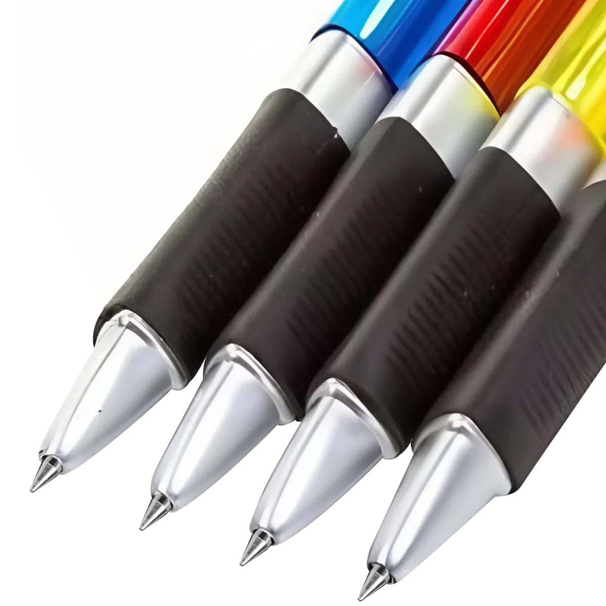 Lot de 4 Stylos à Bille avec Grip Confort en Caoutchouc-2