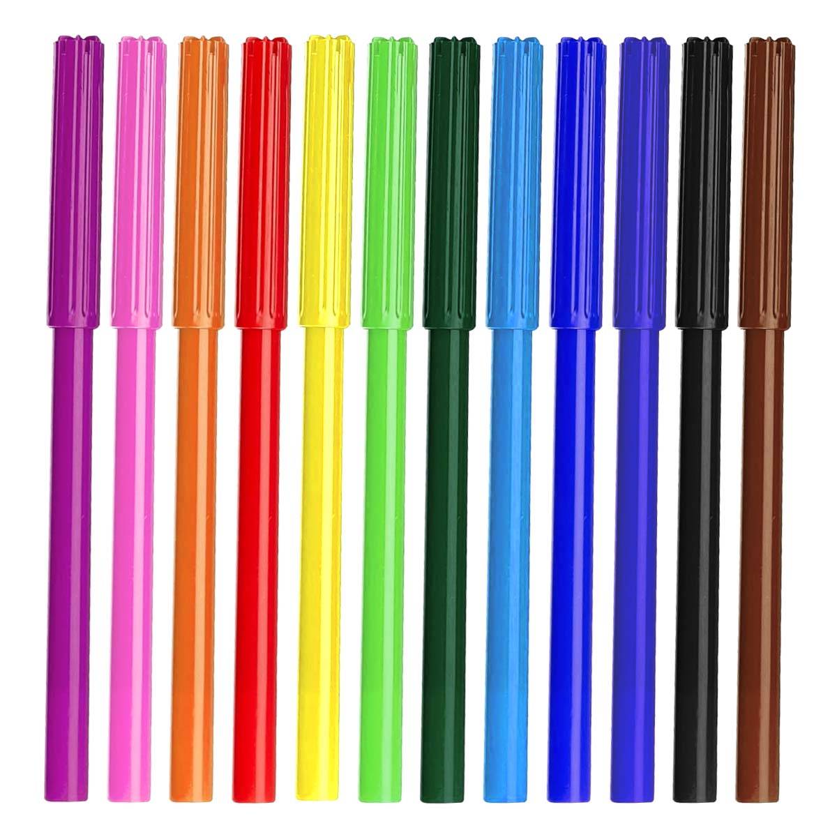 Lot de 12 Feutres Pointe Fine 2mm pour Coloriage / Dessin / Écriture-3