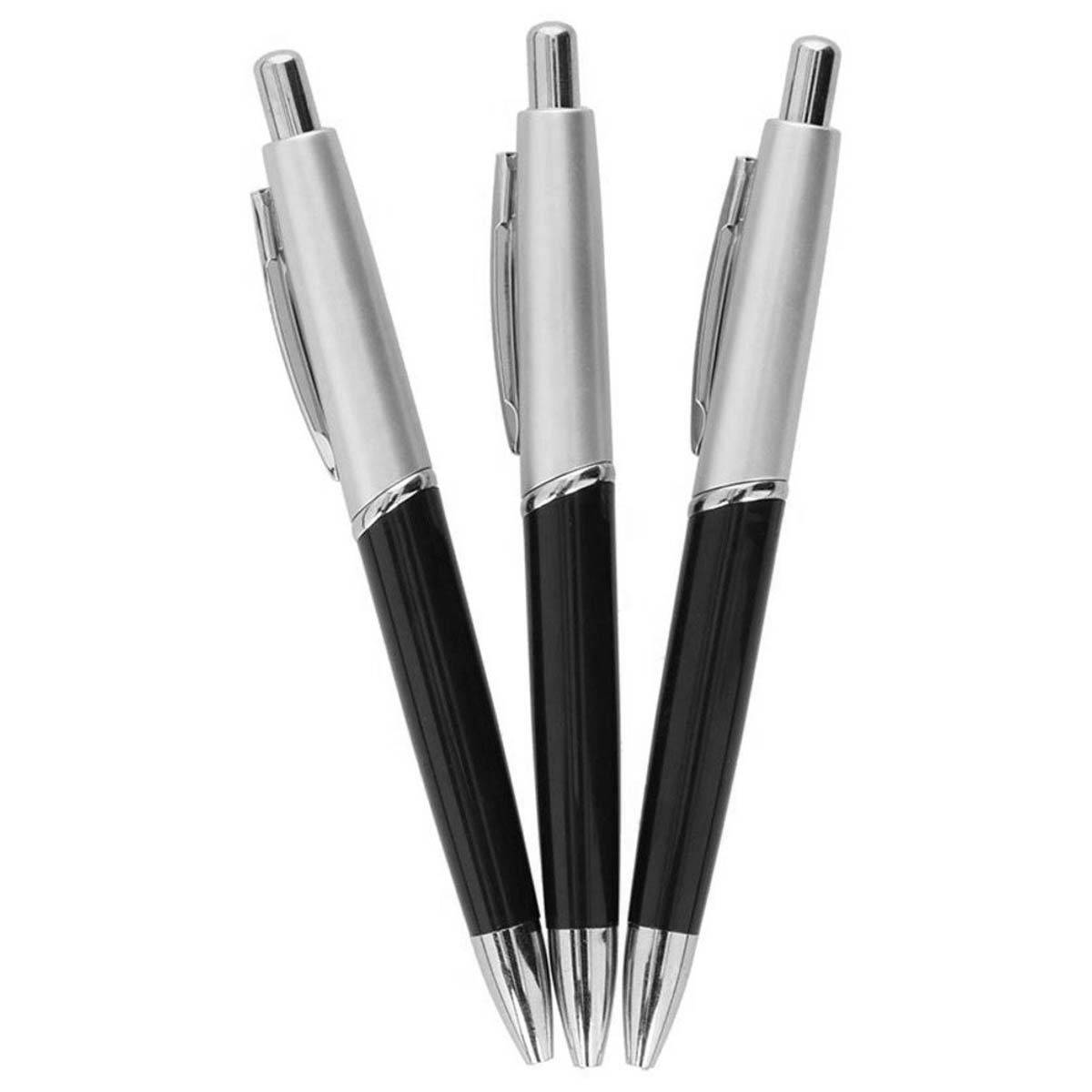 Lot de 3 Stylos à Bille Pointe 1mm avec Clip Métallique-0