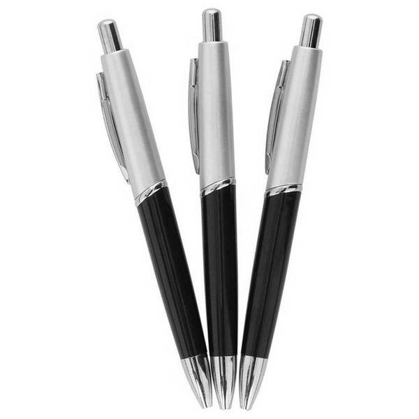 Lot de 3 Stylos à Bille Pointe 1mm avec Clip Métallique