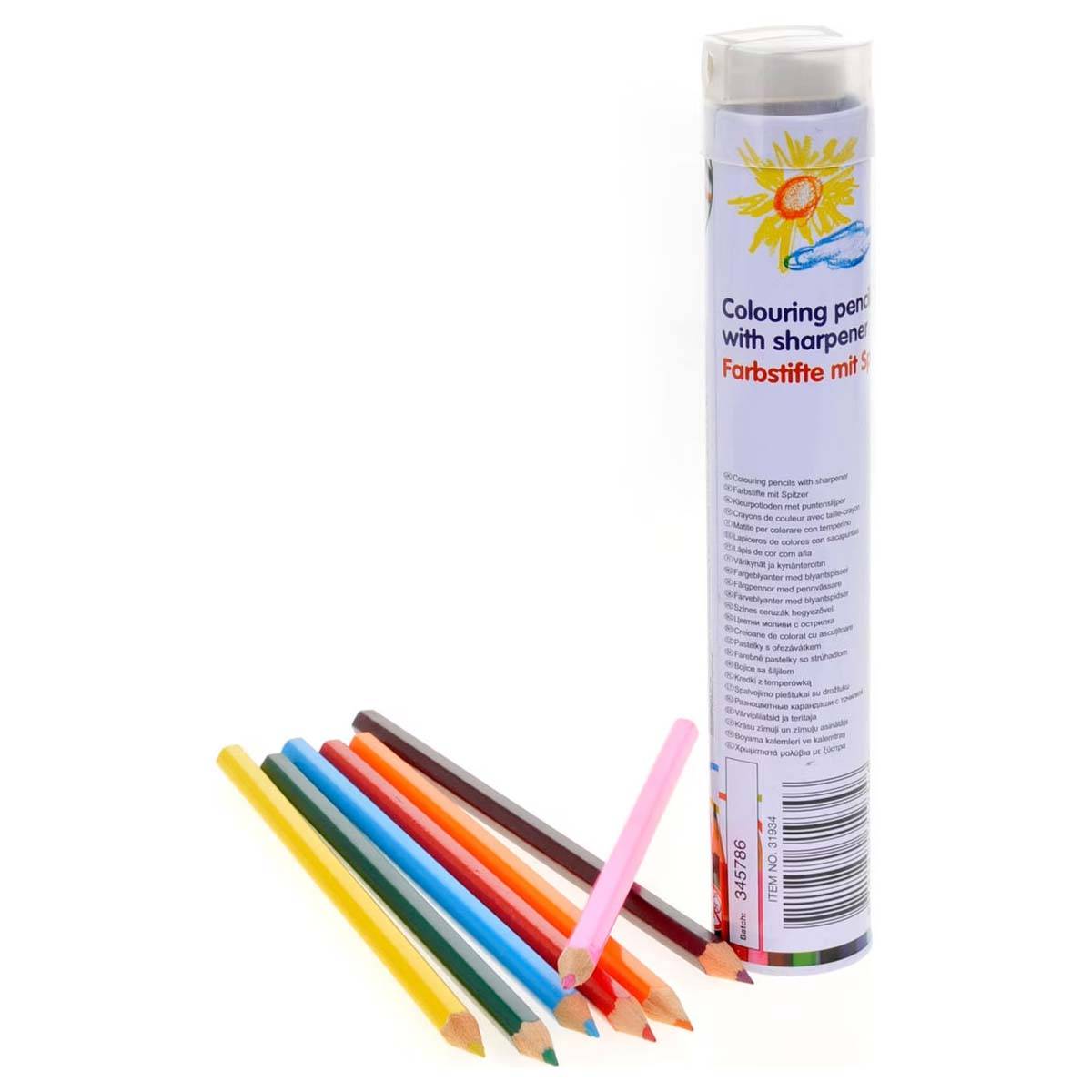 Lot de 12 Crayons de Couleur avec Taille-crayon et Tube de Rangement-3