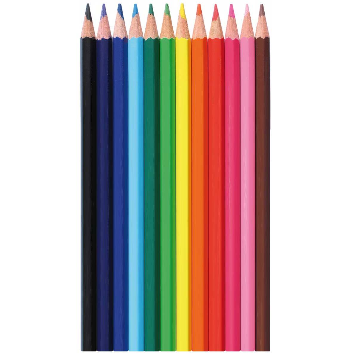 Lot de 12 Crayons de Couleur 17,6 cm en Bois-0