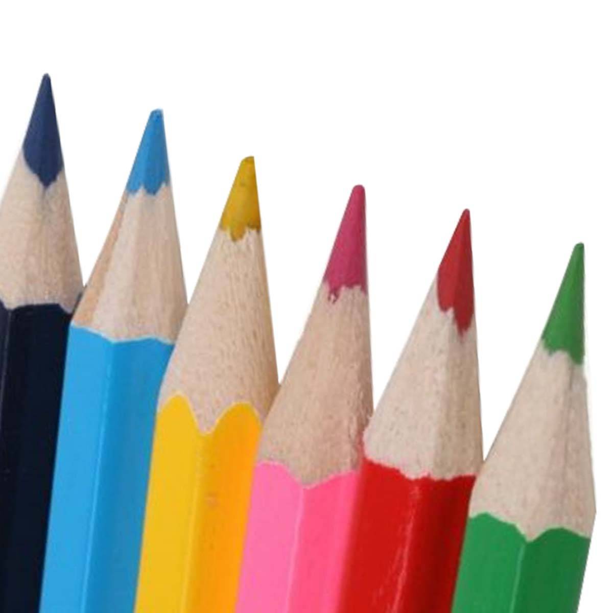 Lot de 12 Crayons de Couleur 17,6 cm en Bois-2
