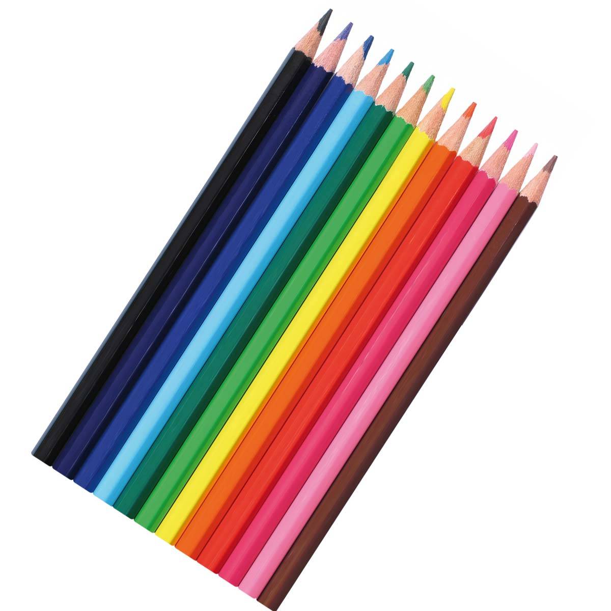 Lot de 12 Crayons de Couleur 17,6 cm en Bois-3